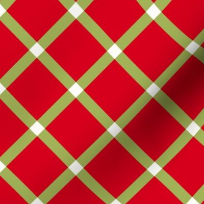 red diagonal christmas plaid