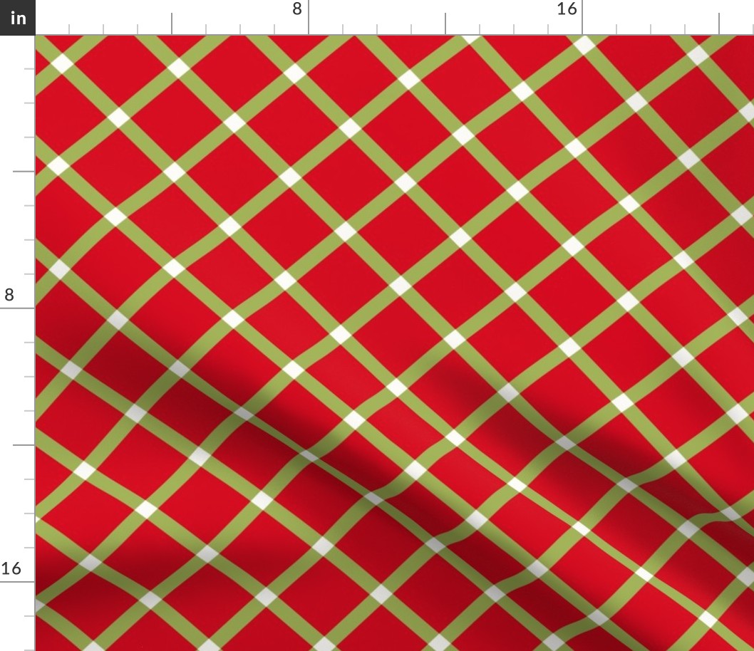 red diagonal christmas plaid