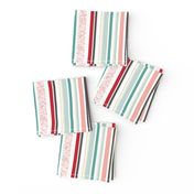 Stripes, Holiday, Christmas, Sea Glass, Blue, Rose, Pink, Charcoal, Teal, Red, Birthday, Striped, Colorful, JG_Anchor_Designs, #Stripes #RetroChristmas