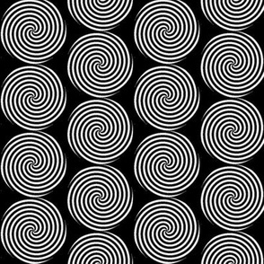 White Spiral Black Background