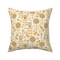 Calm Scandi Meadow / Folk Art / Golden Orange / Medium