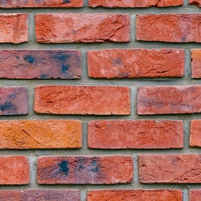 London Brick Red Wall in Realistic Photo-Effect Life Size