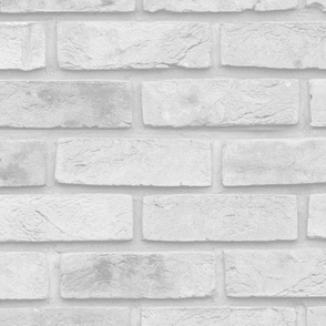 White Washed Brick Wall in Realistic Photo-Effect Life Size 