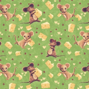 Mice and cheese spring green