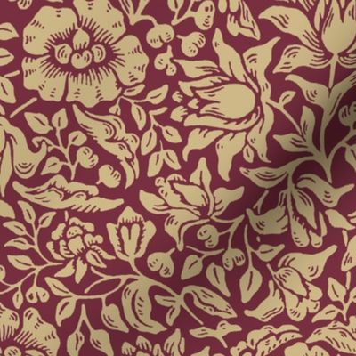 1879 "Mallow" by William Morris - Florida State colors - Garnet and Gold