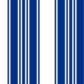 Duke colors - Retro Stripes - Athletic Blue on White