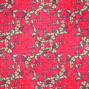 Paisley faux velvet pink