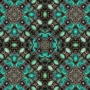 Turquoise and Aged Bronze Tiles