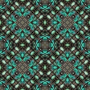 Turquoise and Aged Bronze Tiles