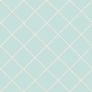 Diagonal lattice  || Cream Net on Blue by Sarah Price