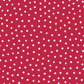 Snowflakes, snowballs or simple dots - on red