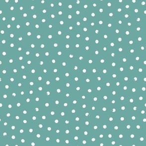 Snowflakes, snowballs or simple dots - on mint green