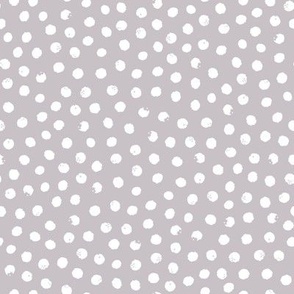Snowflakes, snowballs or simple dots - on grey