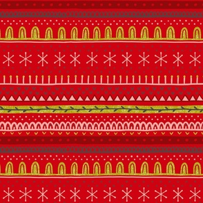 Christmas poppy red knit pattern horizontal 12inch retrochristmas2022