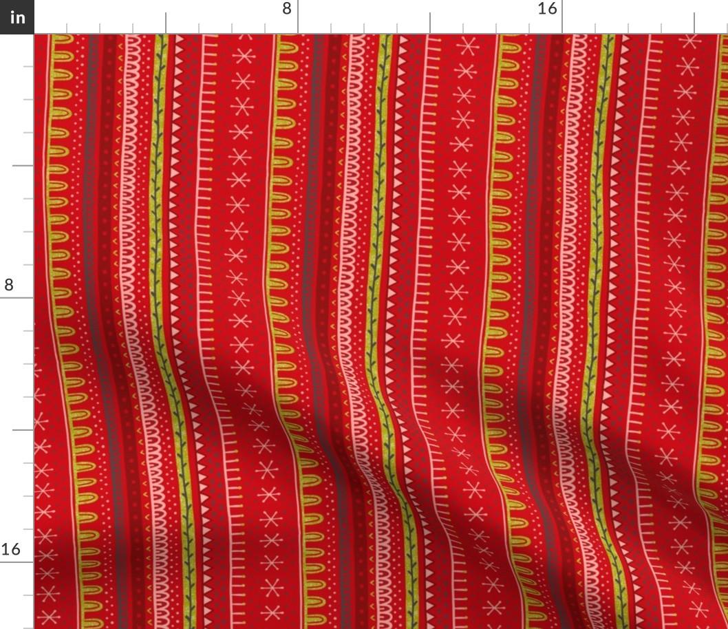 Christmas poppy red knit pattern vetrical 6inch retrochristmas2022