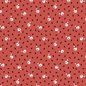 Delicious Ditsy Retro Apple on red ditsy 2 - swatch