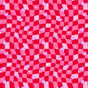 valentines groovy checkerboard 