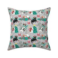 Cute Christmas cats - gray Christmas,xmas fabric WB22