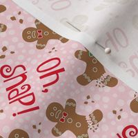 Medium Scale Oh Snap! Funny Gingerbread Cookies on Pink
