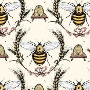 Oh, won't you be my Honeybee? on pale wheat