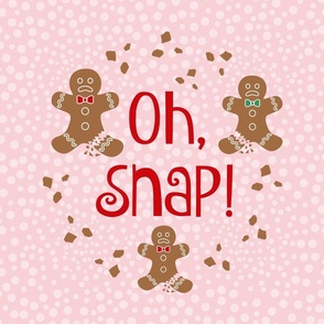 18x18 Panel Oh Snap! Funny Gingerbread Cookies for DIY Throw Pillow or Cushion Cover