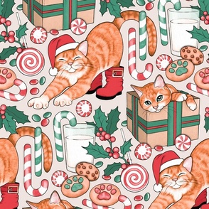 Meow-y Christmas - on cream 
