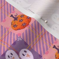 Ghostly Pumpkin Plaid - Pink Purple - Magical Halloween