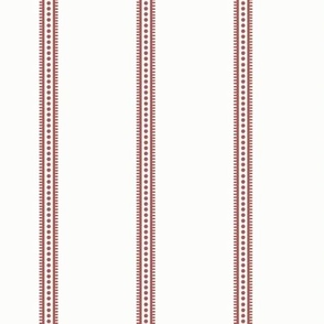 Winged Stripe light: Dusty Red Bandana Stripe, Fringed Stripe