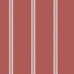 Winged Stripe: Dusty Red Bandana Stripe, Fringed Stripe