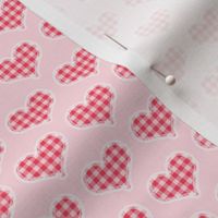 Small Scale Lace red gingham Hearts