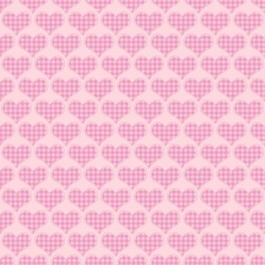 Small Scale Pink Gingham Hearts