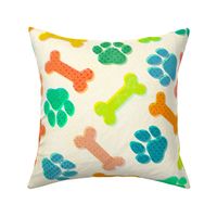 Cheery Retro Paws and Bones - XL