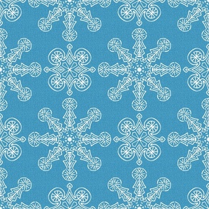 Art Deco Kaleidoscope White on Blue