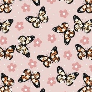Pink Spring butterflies 