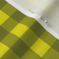 Lime green gingham buffalo plaid  - citrine and olive - medium scale