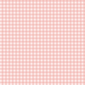 Baby pink gingham buffalo plaid - rose pink - micro scale - pink preppy