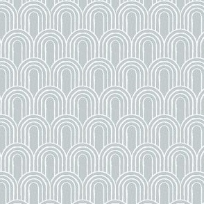 Art Deco Rainbows in Baby Blue & White for Baby Apparel, Fabric, & Wallpaper