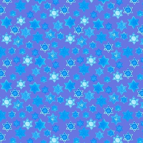 Stars of David: Turquoise on Cerulean