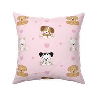 Puppy Dog Pink Hearts Baby Girl Nursery 