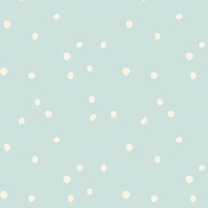 Snow blender, polka dots, winter, christmas, dots, light teal / aqua, small scale