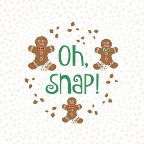 6" Circle Panel Oh Snap! Funny Gingerbread Cookies for Embroidery Hoop Potholder or Quilt Square