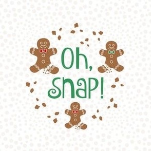 4" Circle Panel Oh Snap! Funny Gingerbread Cookies for Iron on Patch Quilt Square or Embroidery Hoop Projects 