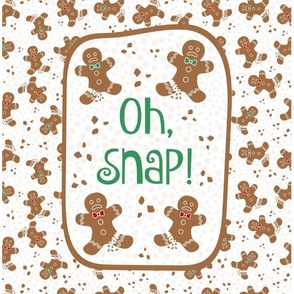 14x18 Panel Scale Oh Snap! Funny Gingerbread Cookies for DIY Garden Flag Kitchen Towel or Small Wall Hanging