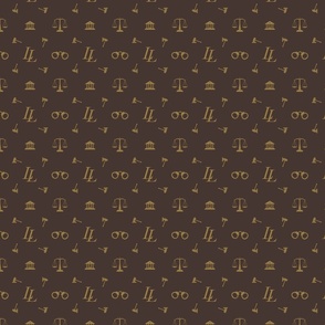Louis Lawyer Symbols and Motifs in Tan on Brown