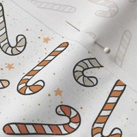 Whimsical Candy canes - rusty brown