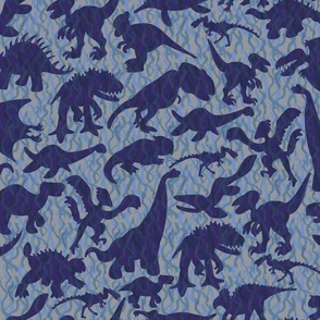 Dinosaurs 18 Silhouette Blue violet