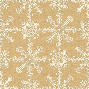 Art Deco Kaleidoscope White on Beige