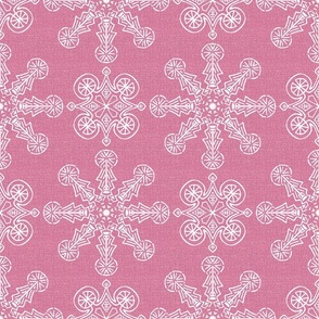 Art Deco Kaleidoscope White on Pink