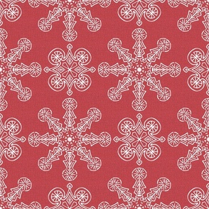 Art Deco Kaleidoscope White on Red