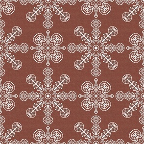 Art Deco Kaleidoscope White on Brown